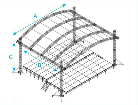 6082-T6 Square Screw Bolt Truss For Truss System Lighting Truss Black