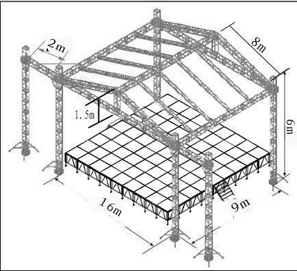 Modular Aluminum Square Roof Truss for Concert Stages 500kg Capacity