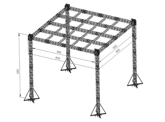 6061-T6 box Design Square Bolt Truss For Truss System Lighting Truss Event