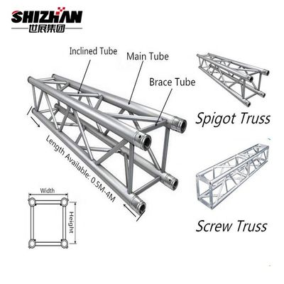 Portable Spigot Black Lighting Truss Section Aluminum Stage Truss System
