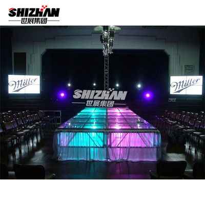 Wedding Party Glass Stage Decoration Portable Dance Floor For Stage Lighting